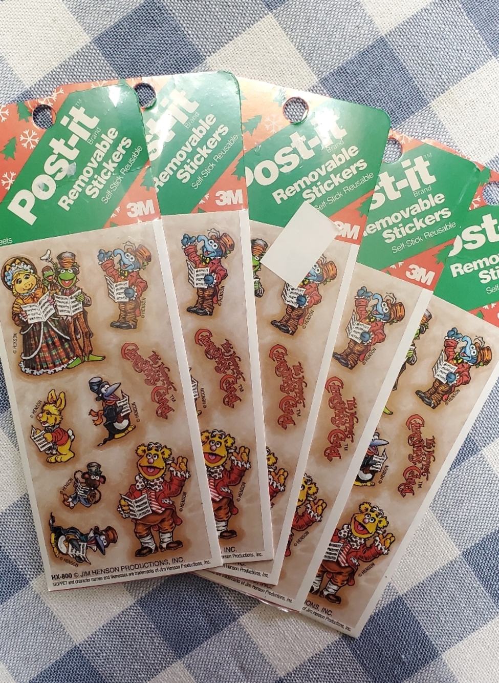 Post-it 3M Removable Stickers Jim Henson Muppets Christmas Carol, 5 Packs